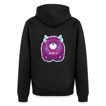 Süßes kleines trauriges Monster - Unisex Premium Bio Zip Hoodie - Schwarz - Hinten - Nico (187cm)