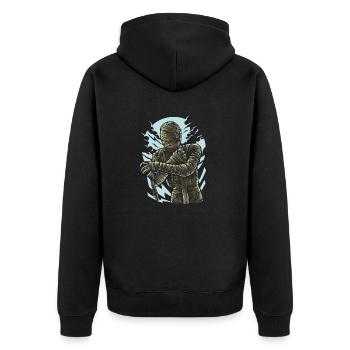 the Mummy - Unisex Premium Organic Zip Hoodie - black - Back - Nico (187cm)