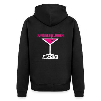 Junggesellinnenabschied - Junggesellin Abschied - Unisex Premium Bio Zip Hoodie - Schwarz - Hinten - Nico (187cm)