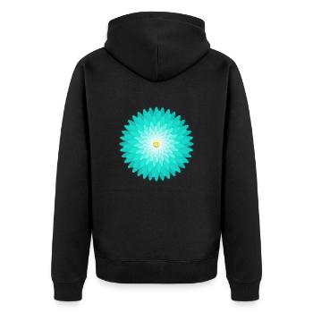 Grafik - Unisex Premium Bio Zip Hoodie - Schwarz - Hinten - Nico (187cm)