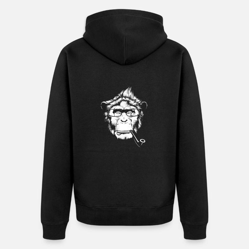 Ironic Chimp - Darks - Unisex Premium Bio Zip Hoodie - Schwarz