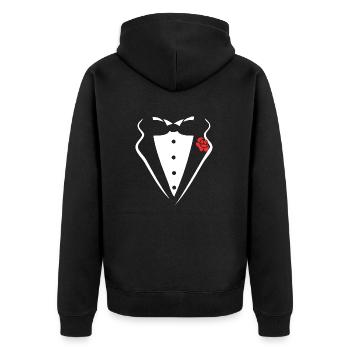 STYLE TUXEDO TUXEDO SUIT SHIRT - Veste à capuche bio Premium Unisexe - noir - Dos - Nico (187cm)