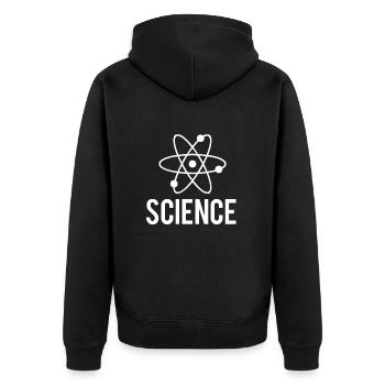 SCIENCE - Unisex Premium Organic Zip Hoodie - black - Back - Nico (187cm)