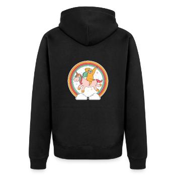 Chemise de licorne fun, cadeau animaux paresseux - Veste à capuche bio Premium Unisexe - noir - Dos - Nico (187cm)