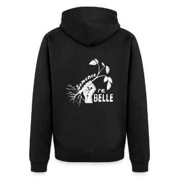 Semence rebelle (b) - Veste à capuche bio Premium Unisexe - noir - Dos - Nico (187cm)