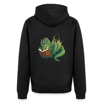 Märchendrache - Unisex Premium Bio Zip Hoodie - Schwarz - Hinten - Nico (187cm)