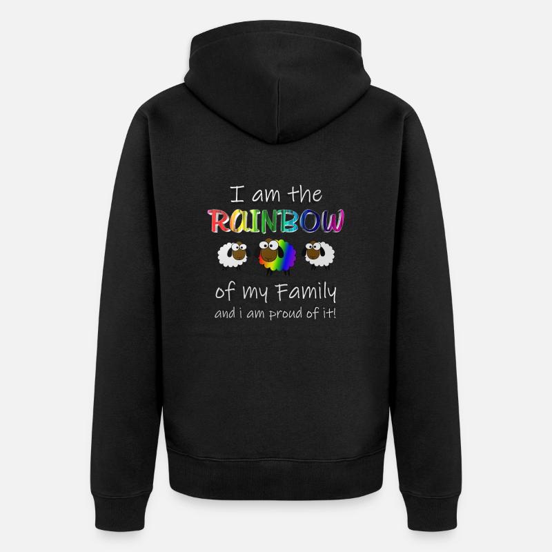 Rainbow Sheep - Unisex Premium Bio Zip Hoodie - Schwarz