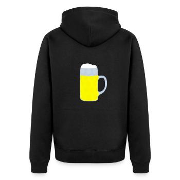 Bierglas, Bierkrug - Unisex Premium Bio Zip Hoodie - Schwarz - Hinten - Nico (187cm)