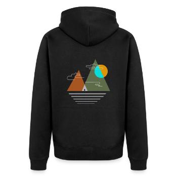 Camping in den Bergen - Unisex Premium Bio Zip Hoodie - Schwarz - Hinten - Nico (187cm)