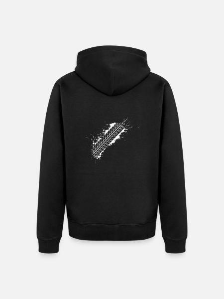Reifenspur - Unisex Premium Bio Zip Hoodie - Schwarz
