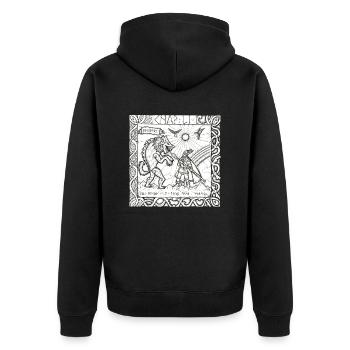 Le Dieu Odin contre le loup Fenrir - Veste à capuche bio Premium Unisexe - noir - Dos - Nico (187cm)