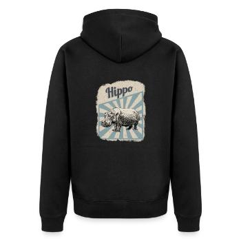 Hippopotame Hippopotames Hippopotame Hippopotame - Veste à capuche bio Premium Unisexe - noir - Dos - Nico (187cm)
