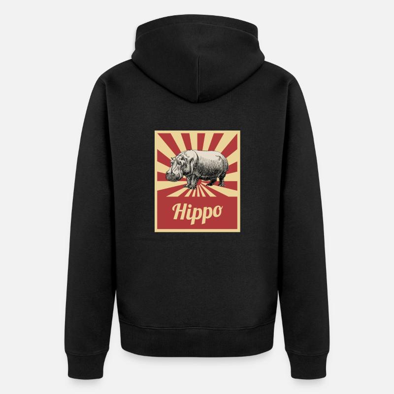 hippos - Veste à capuche bio Premium Unisexe - noir