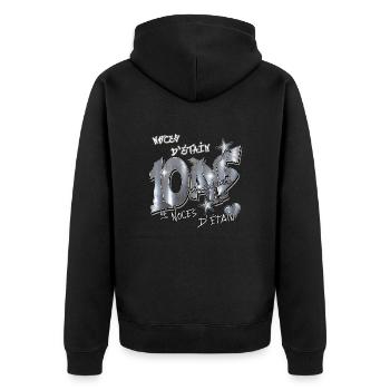 Noces d'étain - Veste à capuche bio Premium Unisexe - noir - Dos - Nico (187cm)