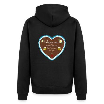 Gingerbread Heart I'll look at you - Unisex Premium Organic Zip Hoodie - black - Back - Nico (187cm)