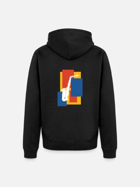 Saxophon - Unisex Premium Bio Zip Hoodie - Schwarz