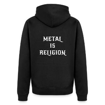 Le métal est la religion - Veste à capuche bio Premium Unisexe - noir - Dos - Nico (187cm)