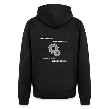 Finanzamt Verwaltung Büro Humor - Unisex Premium Bio Zip Hoodie - Schwarz - Hinten - Nico (187cm)