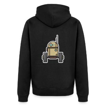 Roboter Science Fiction Geschenk Nerd Zukunft Bot - Unisex Premium Bio Zip Hoodie - Schwarz - Hinten - Nico (187cm)