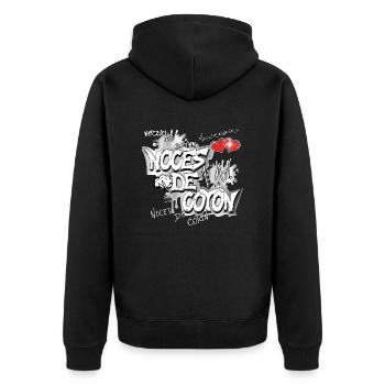 Noces de coton ELLE - Veste à capuche bio Premium Unisexe - noir - Dos - Nico (187cm)