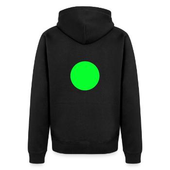 Green Dot - Unisex Premium Organic Zip Hoodie - black - Back - Nico (187cm)