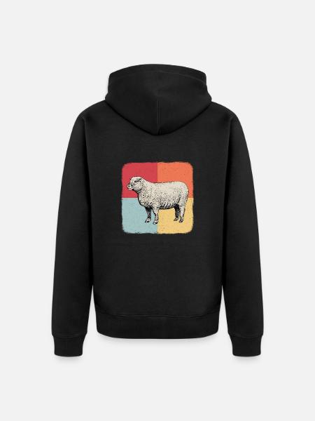 Schafbock Schaf Lamm Cooles Geschenk - Unisex Premium Bio Zip Hoodie - Schwarz