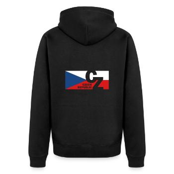 Czech Republic flag flag Czech gift - Unisex Premium Organic Zip Hoodie - black - Back - Nico (187cm)