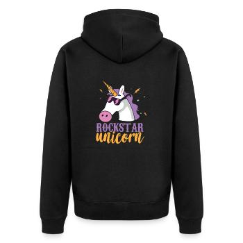 Licorne Rainbow Rocker - Veste à capuche bio Premium Unisexe - noir - Dos - Nico (187cm)
