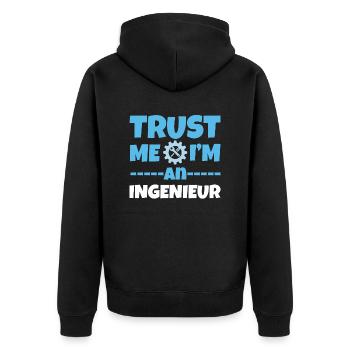 Engineer engineering electrical engineer saying - Unisex Premium Organic Zip Hoodie - black - Back - Nico (187cm)