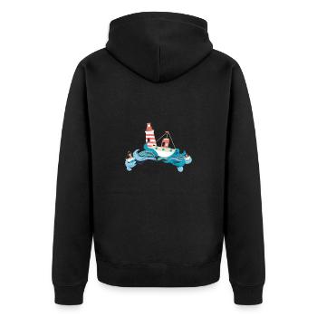 Bateau phare mer voile lac océan - Veste à capuche bio Premium Unisexe - noir - Dos - Nico (187cm)