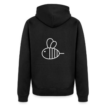 Biene Hummel Sommer fliegen brummen Wespe - Unisex Premium Bio Zip Hoodie - Schwarz - Hinten - Nico (187cm)
