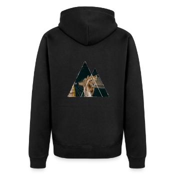 Lion cub in subway - Unisex Premium Organic Zip Hoodie - black - Back - Nico (187cm)