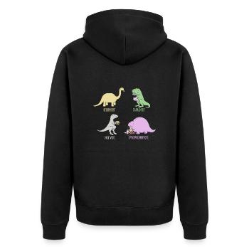 Omnomnivore - Unisex Premium Bio Zip Hoodie - Schwarz - Hinten - Nico (187cm)
