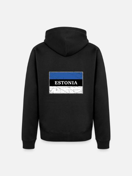 Drapeau de l'Estonie - Veste à capuche bio Premium Unisexe - noir