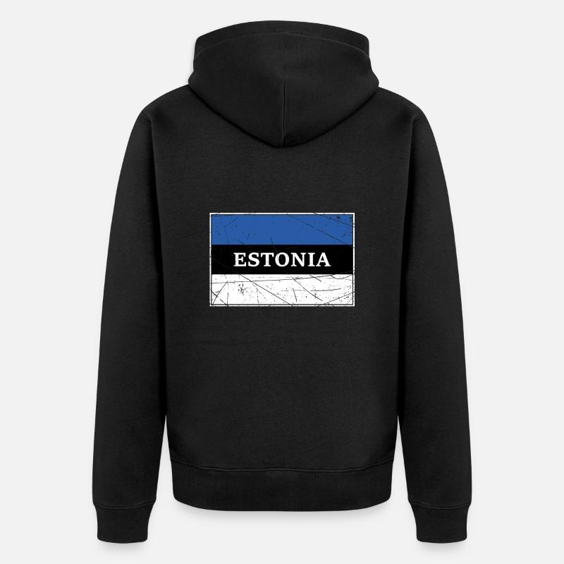 Drapeau de l'Estonie - Veste à capuche bio Premium Unisexe - noir