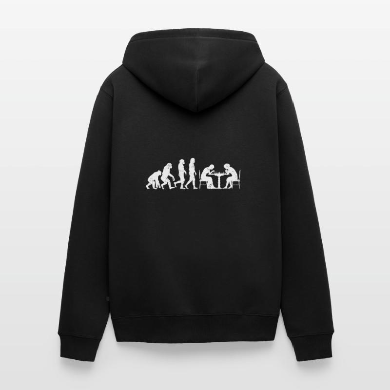 Evolution Chess Players Unisex Premium Organic Zip Hoodie