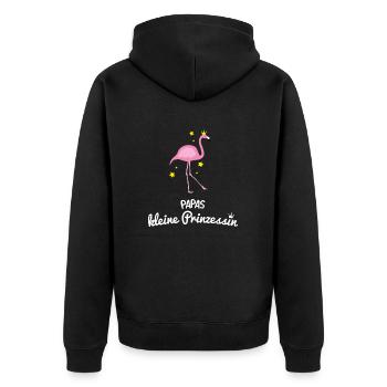 Papas kleine Prinzessin Flamingo Geschenk - Unisex Premium Bio Zip Hoodie - Schwarz - Hinten - Nico (187cm)