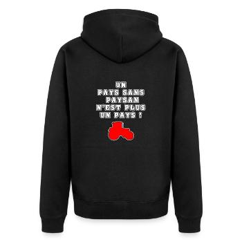 UN PAYS SANS PAYSAN N'EST PLUS UN PAYS - Veste à capuche bio Premium Unisexe - noir - Dos - Nico (187cm)