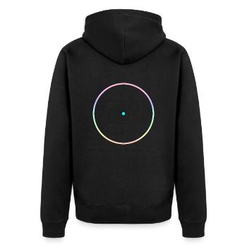 Circle and point - Unisex Premium Organic Zip Hoodie - black - Back - Nico (187cm)