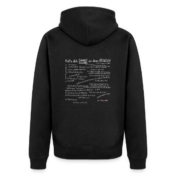 Zombie Überlebensregeln auf Deutsch - Zombieland - Unisex Premium Bio Zip Hoodie - Schwarz - Hinten - Nico (187cm)