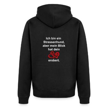 Hundeliebe - Unisex Premium Bio Zip Hoodie - Schwarz - Hinten - Nico (187cm)