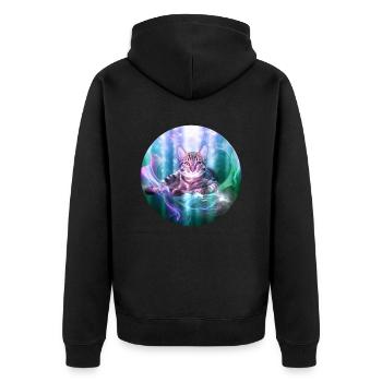Cat fantasy - Unisex Premium Organic Zip Hoodie - black - Back - Nico (187cm)