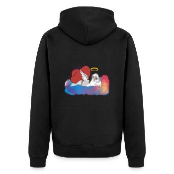Pauline Lapin Arc-En-Ciel - Veste à capuche bio Premium Unisexe - noir - Dos - Nico (187cm)
