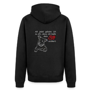 Hundeliebe - Unisex Premium Bio Zip Hoodie - Schwarz - Hinten - Nico (187cm)