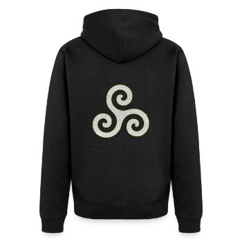 Triskele as a jewel - Unisex Premium Organic Zip Hoodie - black - Back - Nico (187cm)