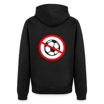 anti Fußball Fußballverbot Langweile Ball Geschenk - Unisex Premium Bio Zip Hoodie - Schwarz - Hinten - Nico (187cm)