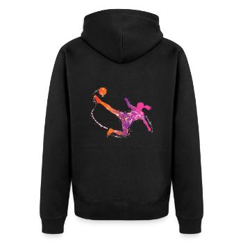 femelle football de - Veste à capuche bio Premium Unisexe - noir - Dos - Nico (187cm)