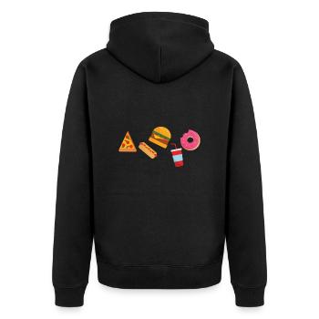 Food T-Shirt - Veste à capuche bio Premium Unisexe - noir - Dos - Nico (187cm)