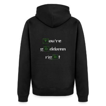 Walter White - Heisenberg - Unisex Premium Bio Zip Hoodie - Schwarz - Hinten - Nico (187cm)