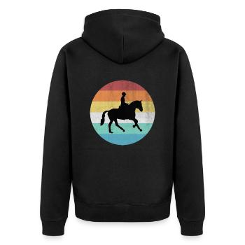 horse riding - Unisex Premium Organic Zip Hoodie - black - Back - Nico (187cm)